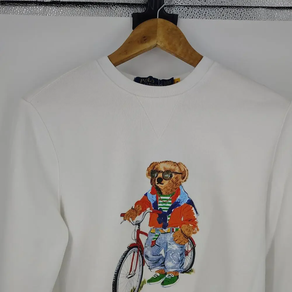 Polo Ralph Lauren Polo Bear Summer Bear Fleece Sweatshirt White NWT S